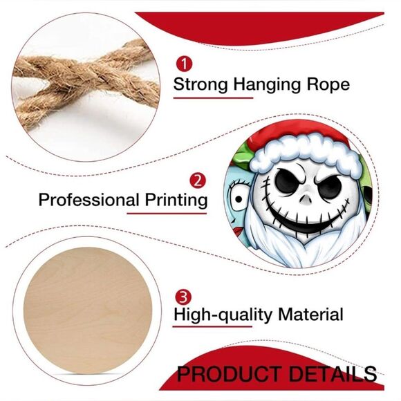 Christmas Jack Front Door Sign, Xmas Sally Green Monster Wood Door sign - Picture 4 of 6